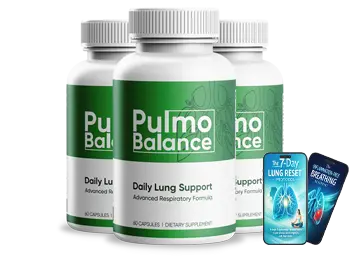 Three bottles of Pulmo Balance with two bonus guides